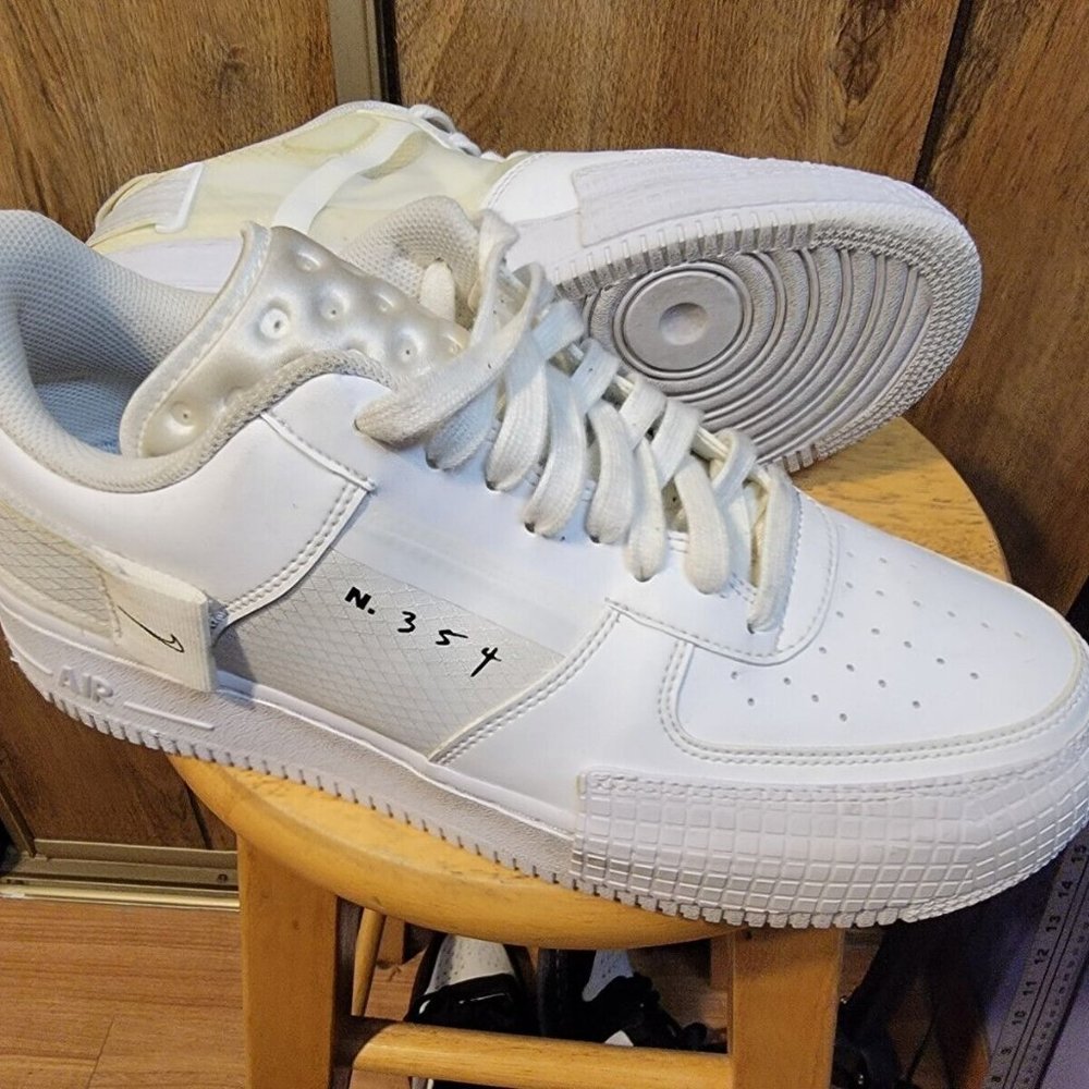 Nike Air Force 1 Low Type 2 Triple CT2584-100 Men White Sneaker Shoes Size US 10 - Picture 8 of 10